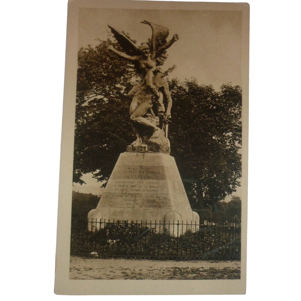 1930s Verdun France Auguste Rodin Monument Defense Statue‎ RPPC